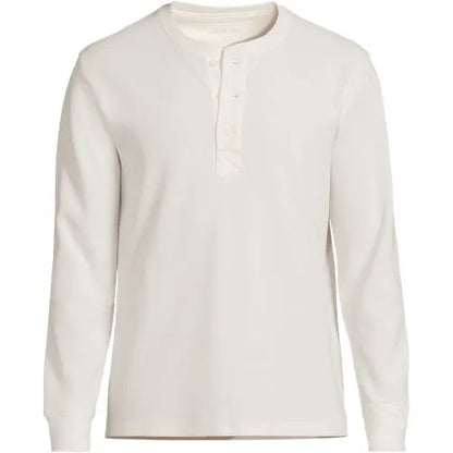 Men's Big and Tall Long Sleeve Thermal Waffle Henley