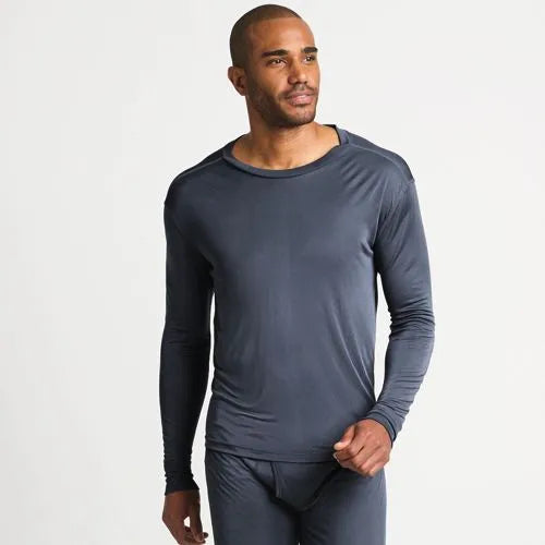 Men's Silk Long Underwear Crew Neck