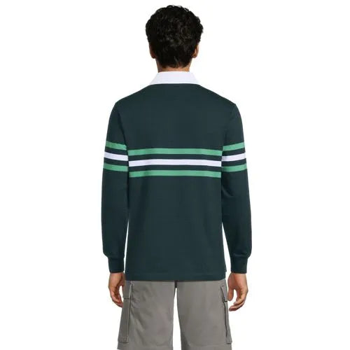 Men's Long Sleeve Stripe Rugby Shirt