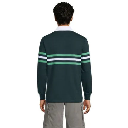 Men's Long Sleeve Stripe Rugby Shirt
