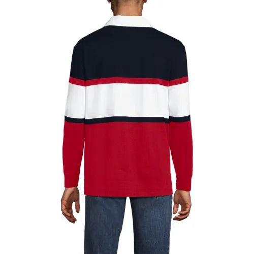 Men's Long Sleeve Stripe Rugby Shirt