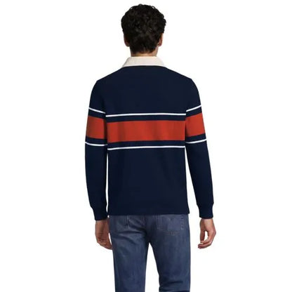 Men's Long Sleeve Stripe Rugby Shirt