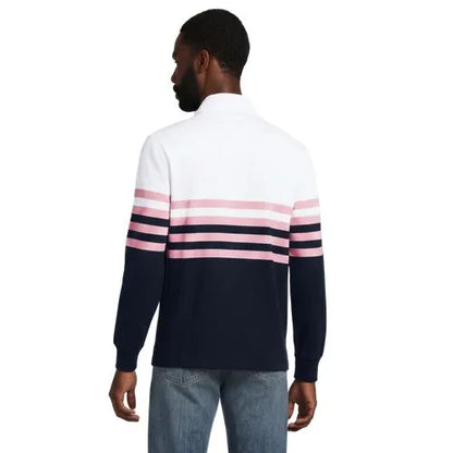 Men's Long Sleeve Stripe Rugby Shirt