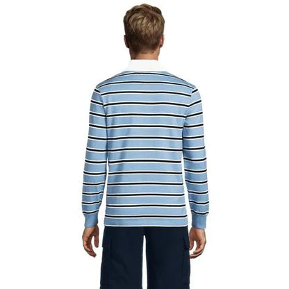 Men's Long Sleeve Stripe Rugby Shirt
