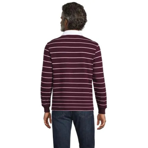 Men's Long Sleeve Stripe Rugby Shirt