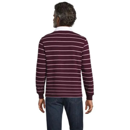 Men's Long Sleeve Stripe Rugby Shirt