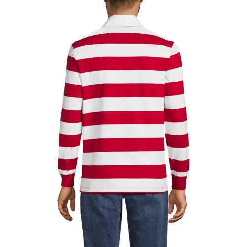 Men's Long Sleeve Stripe Rugby Shirt