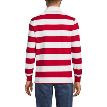 Men's Long Sleeve Stripe Rugby Shirt