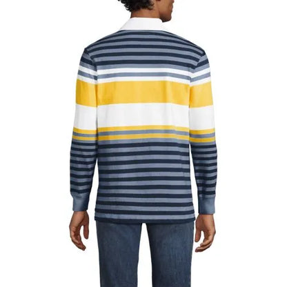 Men's Long Sleeve Stripe Rugby Shirt