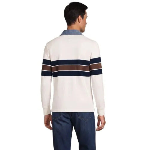 Men's Long Sleeve Stripe Rugby Shirt