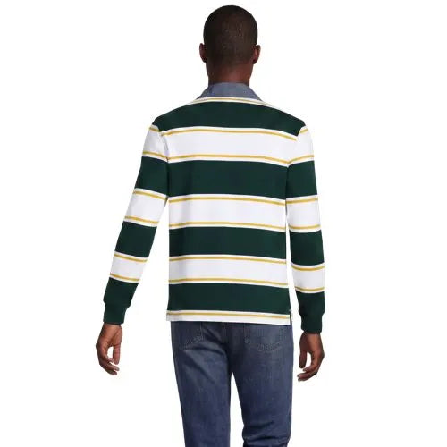 Men's Long Sleeve Stripe Rugby Shirt