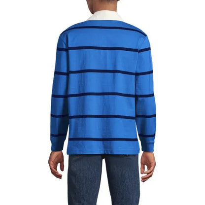 Men's Long Sleeve Stripe Rugby Shirt