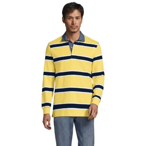 Men's Long Sleeve Stripe Rugby Shirt
