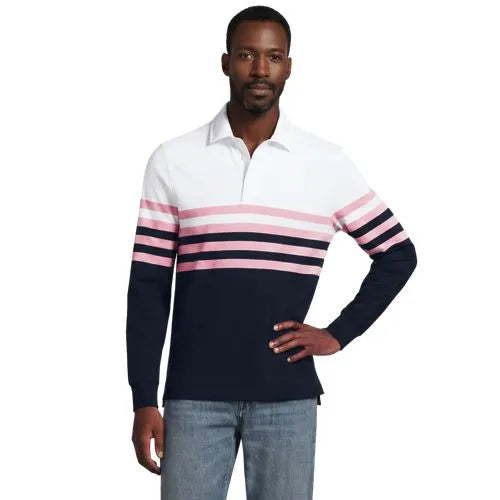 Men's Long Sleeve Stripe Rugby Shirt
