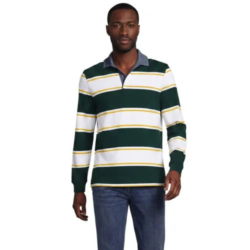 Men's Long Sleeve Stripe Rugby Shirt