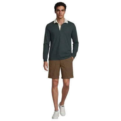 Men's Long Sleeve Stripe Rugby Shirt