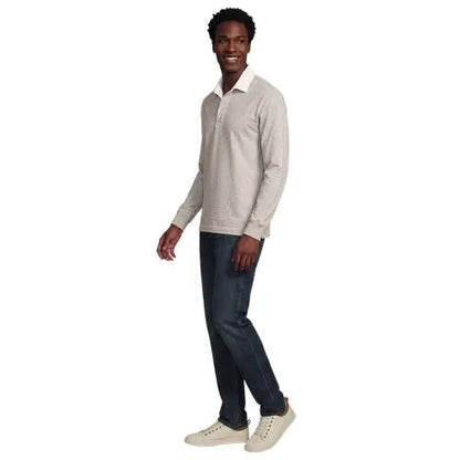 Men's Long Sleeve Stripe Rugby Shirt