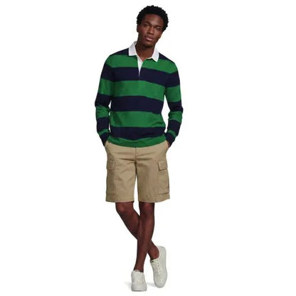 Men's Long Sleeve Stripe Rugby Shirt