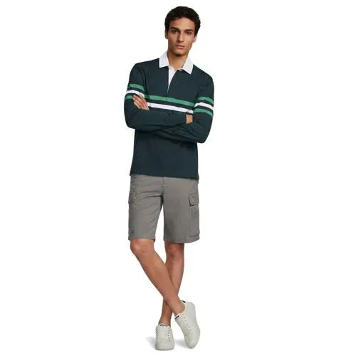 Men's Long Sleeve Stripe Rugby Shirt