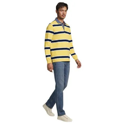 Men's Long Sleeve Stripe Rugby Shirt