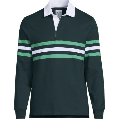 Men's Long Sleeve Stripe Rugby Shirt