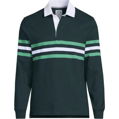Men's Long Sleeve Stripe Rugby Shirt