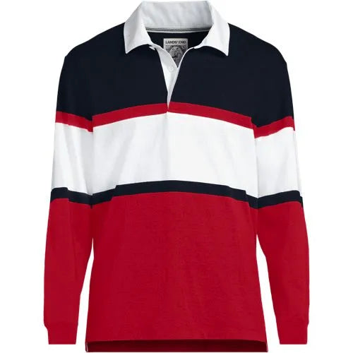 Men's Long Sleeve Stripe Rugby Shirt