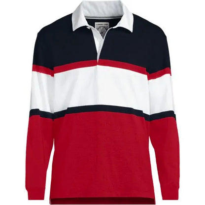 Men's Long Sleeve Stripe Rugby Shirt