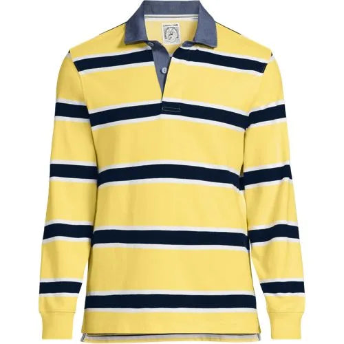 Men's Long Sleeve Stripe Rugby Shirt