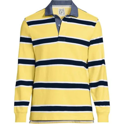 Men's Long Sleeve Stripe Rugby Shirt