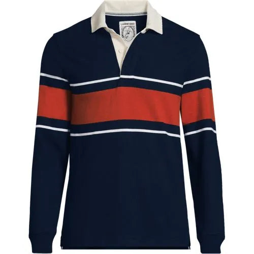 Men's Long Sleeve Stripe Rugby Shirt
