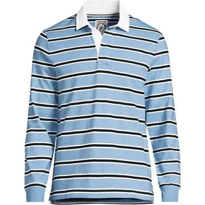 Men's Long Sleeve Stripe Rugby Shirt