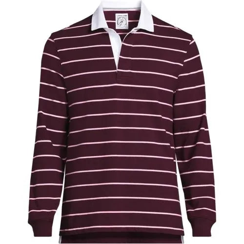 Men's Long Sleeve Stripe Rugby Shirt