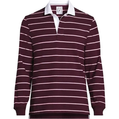 Men's Long Sleeve Stripe Rugby Shirt
