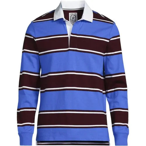 Men's Long Sleeve Stripe Rugby Shirt