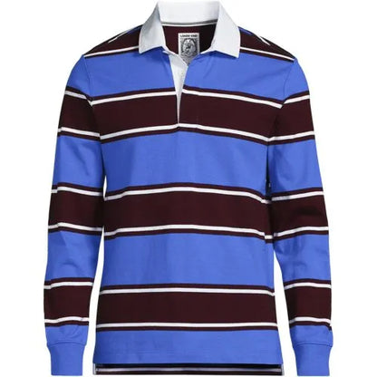 Men's Long Sleeve Stripe Rugby Shirt
