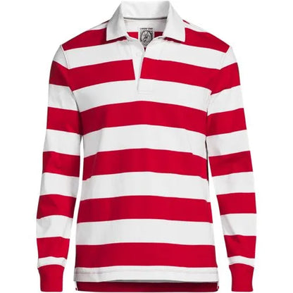 Men's Long Sleeve Stripe Rugby Shirt