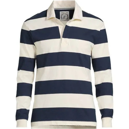 Men's Long Sleeve Stripe Rugby Shirt