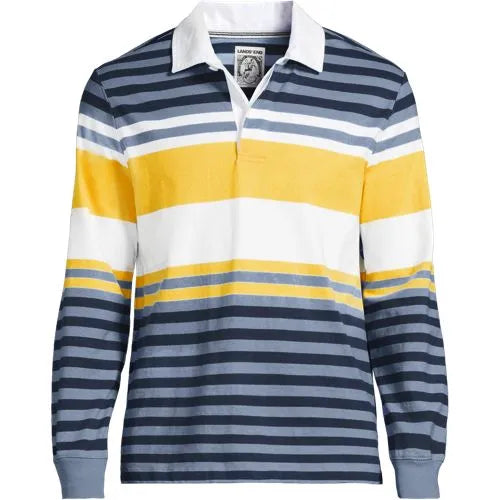 Men's Long Sleeve Stripe Rugby Shirt