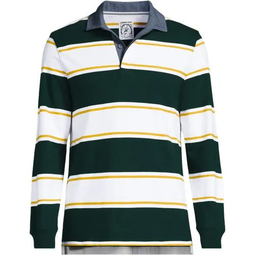 Men's Long Sleeve Stripe Rugby Shirt