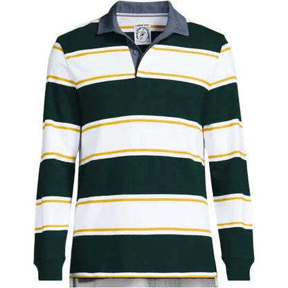Men's Long Sleeve Stripe Rugby Shirt