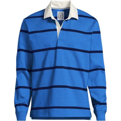 Men's Long Sleeve Stripe Rugby Shirt