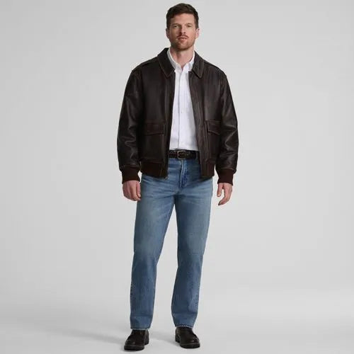 Willis and Geiger Leather Bomber Jacket