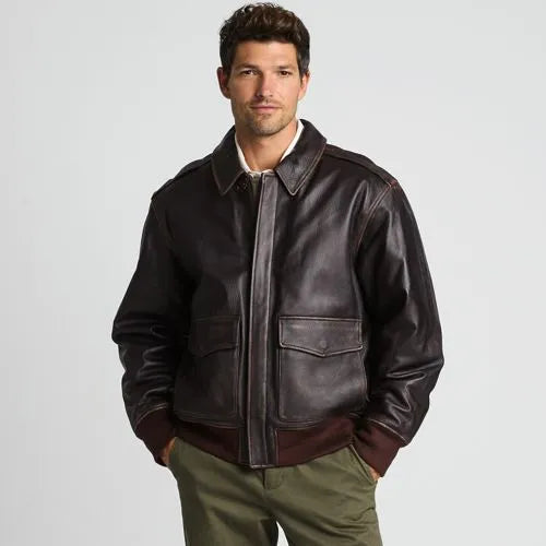 Willis and Geiger Leather Bomber Jacket