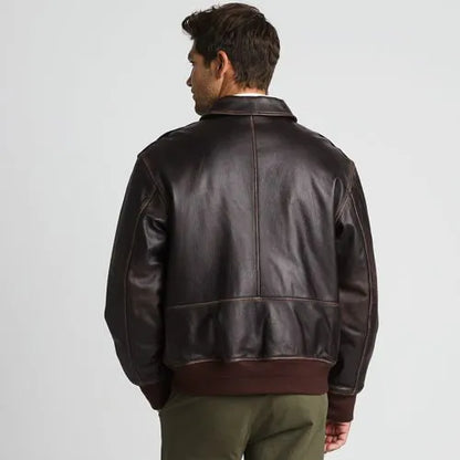 Willis and Geiger Leather Bomber Jacket