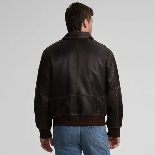 Willis and Geiger Leather Bomber Jacket