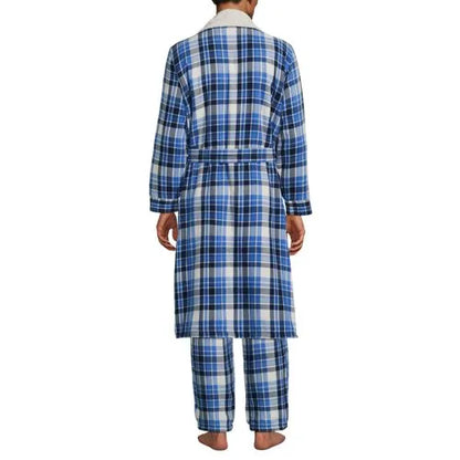 Men's Sherpa Fleece Lined Flannel Robe