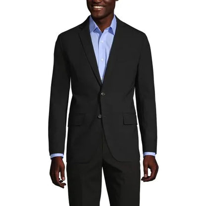 Men's Washable Wool 2 Button Tailored Fit Suit Jacket