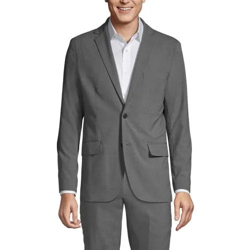 Men's Washable Wool 2 Button Tailored Fit Suit Jacket