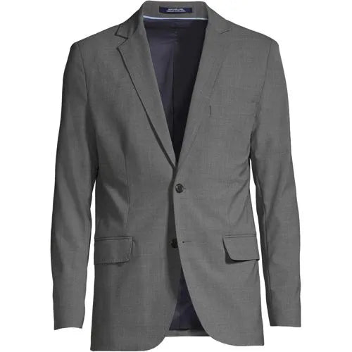 Men's Washable Wool 2 Button Tailored Fit Suit Jacket